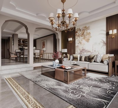 美式客餐厅3D模型下载